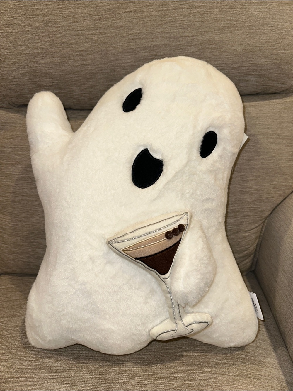 NWT Martha Stewart Espresso Martini Ghost Halloween Pillow